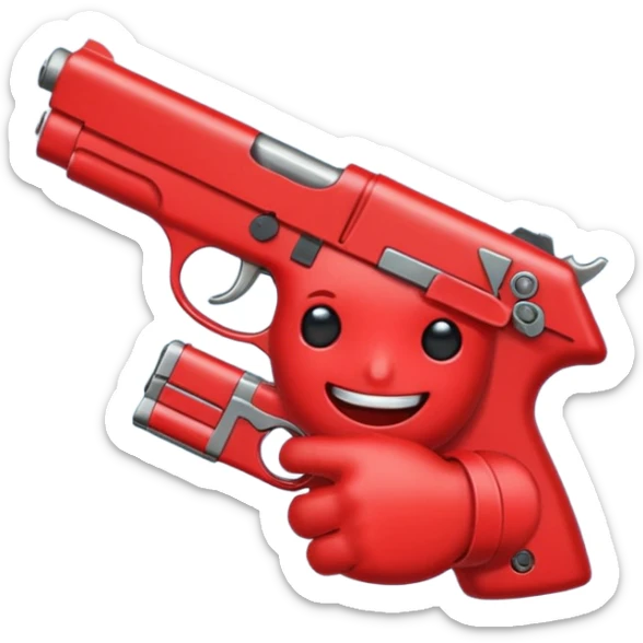 Un 👹 con una pistola en la mano  pero que sea como el emoji pero que salga como el emoji  sticker