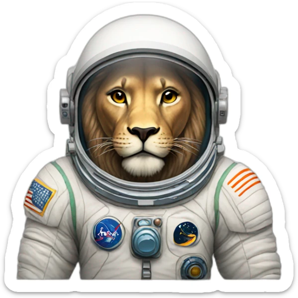 astronaut lion sticker