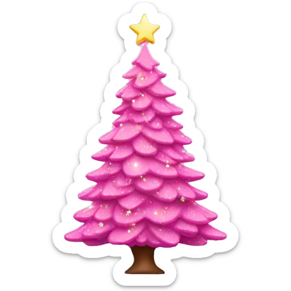 Pink Christmas tree sticker