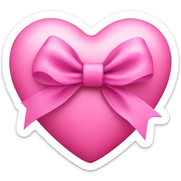 pink heart with bow sticker
