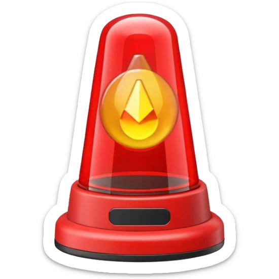 ne maják, ale majáček z auta s blikajícím červeným výstražným světlem sticker