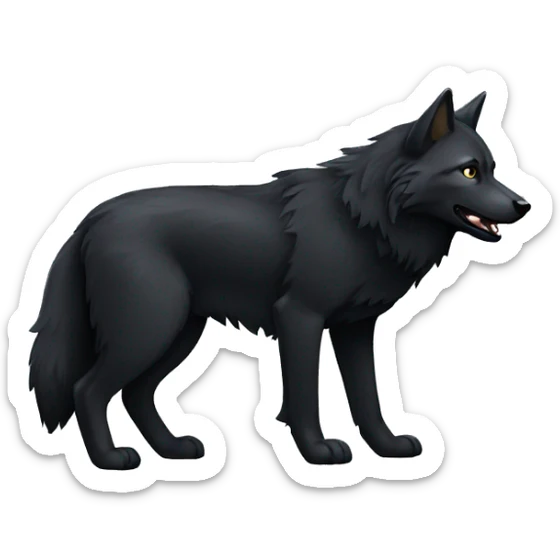 Black Wolf Pair sticker
