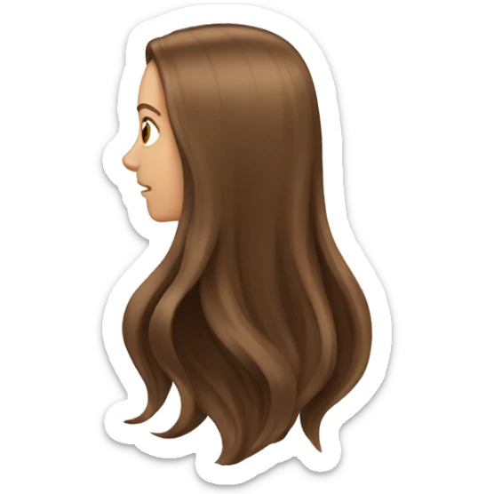 White Girl with long brown hair flipping her hair sticker