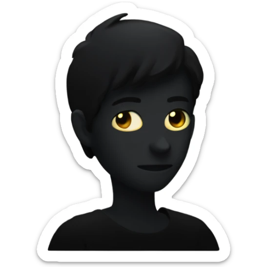 A semi-transparent, dark silhouette of a character, with faint glowing edges and a slightly distorted form sticker