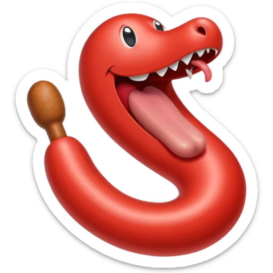 a long tongue cut out like a sausage, modeled after the Prljavo Kazalište band's emblem sticker