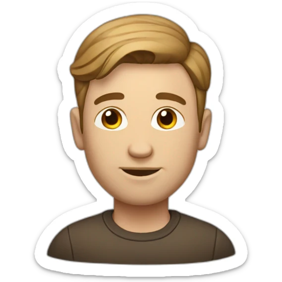 white man with  brown a sideways haircut, what’s take a a lot of money sticker