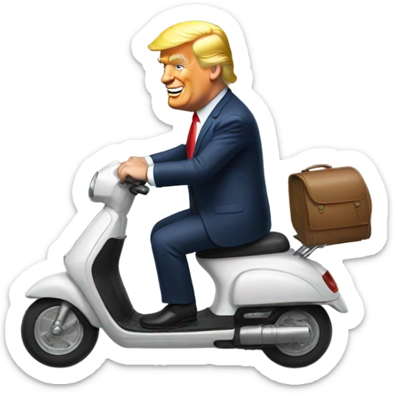 Trump in scooter  sticker