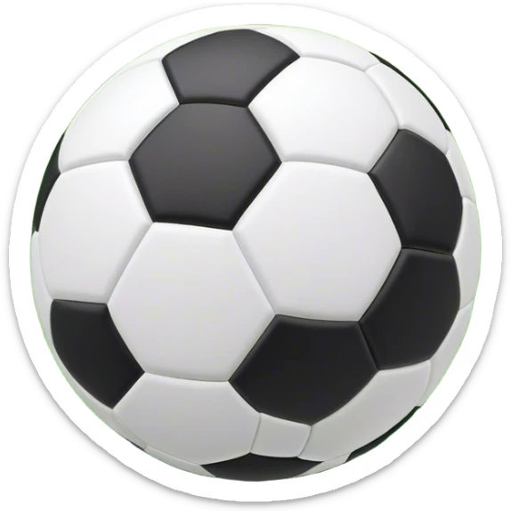 Cinematic Realistic image of a soccer ball with crisply detailed panel textures and precise stitching, set against a vibrant green pitch with dynamic natural lighting that highlights its athletic spirit sticker