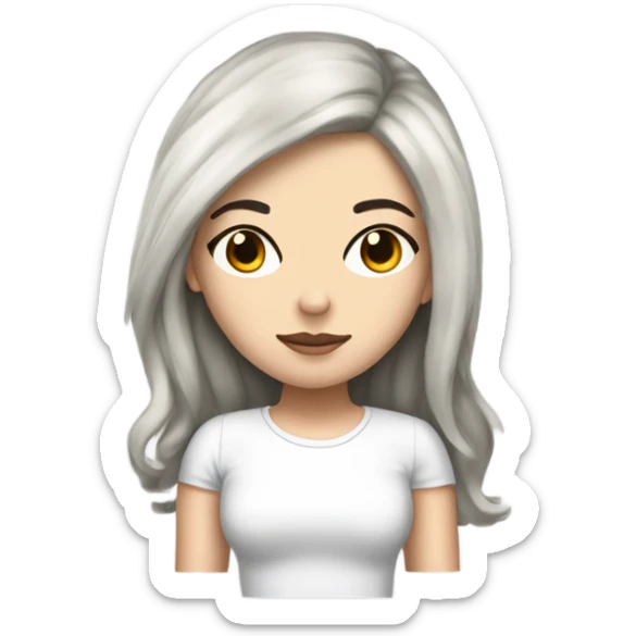 Coquette white girl teenage, black hair sleeping  sticker