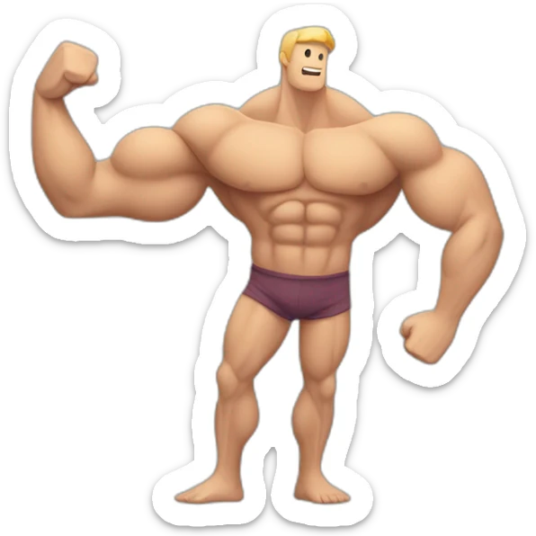 muscle imbalance in the arms with one arm smaller than the other sticker