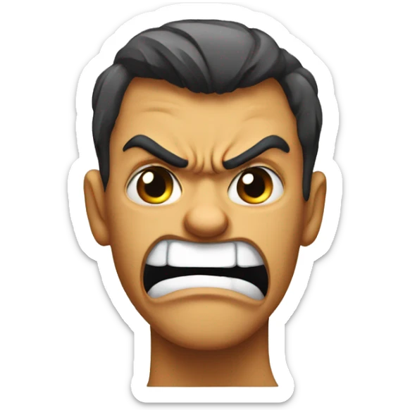 Angry face sticker