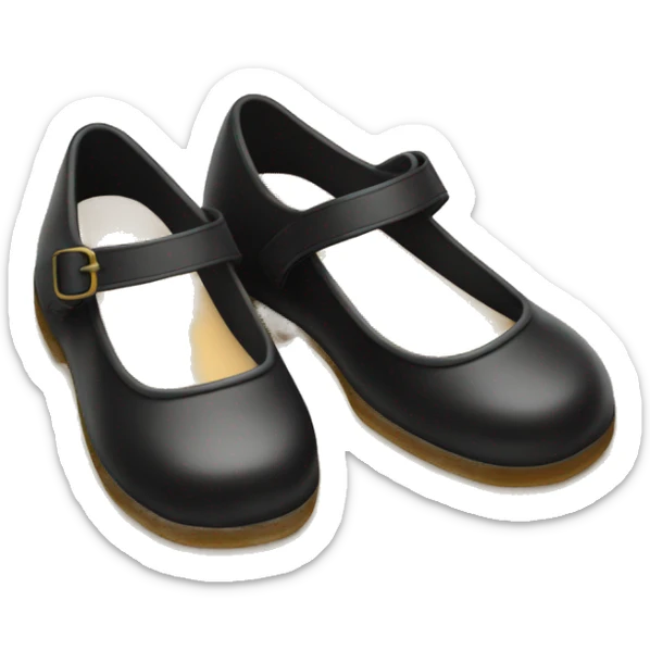 Pair of Black Mary Jane’s flat schoolgirl shoes sticker