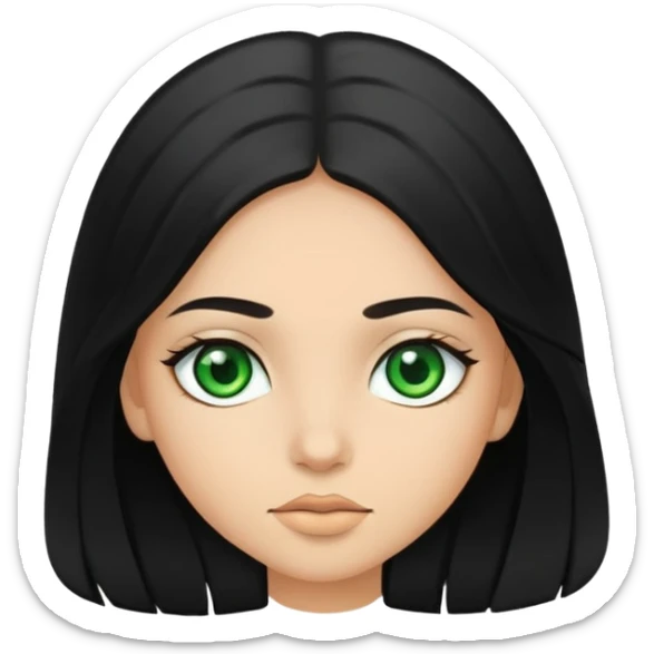 Hispanic girl with green eyes and long hair sticker