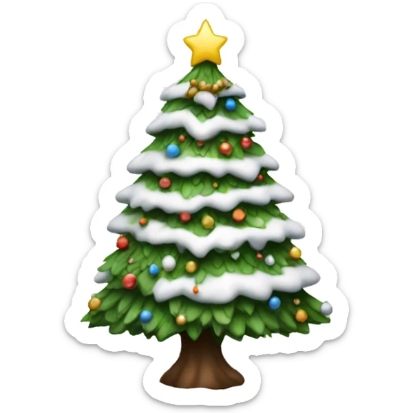 White christmas tree sticker
