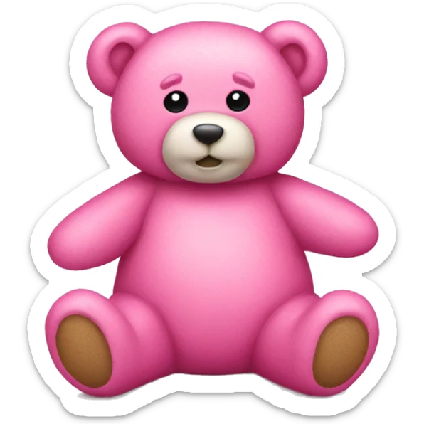 Pink teddy bear sticker