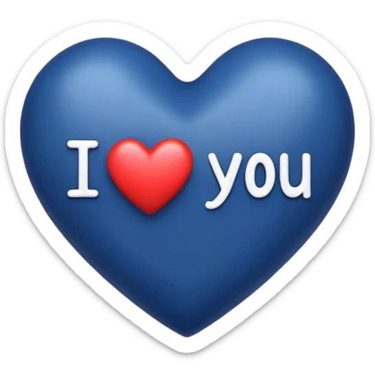 Dark Blue heart with the words I Love You Ry in the middle  sticker