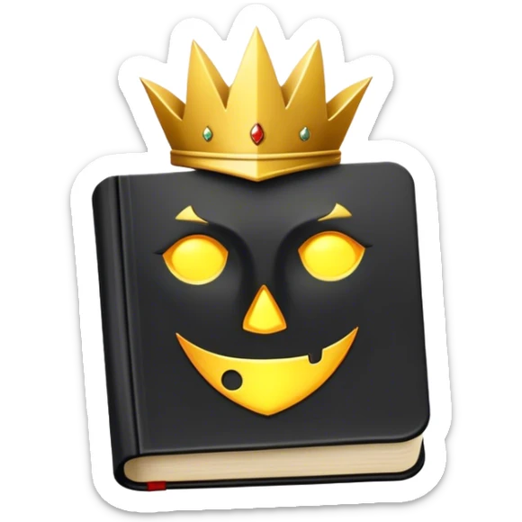 Un libro negro mate con detalles en dorado profundo o rojo oscuro, irradiando una sombra poderosa, con un símbolo de escudo protector, y una ligera aura de calor, reflejando el poder de vivir sin miedo.  sticker