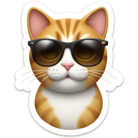 Cat with sunglasses sticker