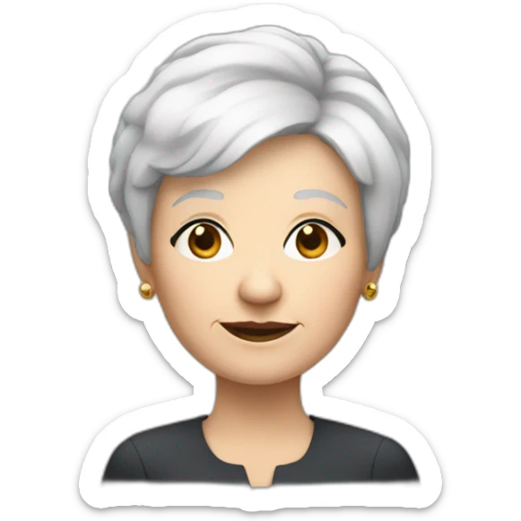 an old white woman with a black square haircut, with the body of a rat sticker