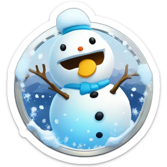 Snowman Badge Medal Epic Mystery Legendary NewYear PokemonTheme Pokeball Snowfall Snowballs sticker