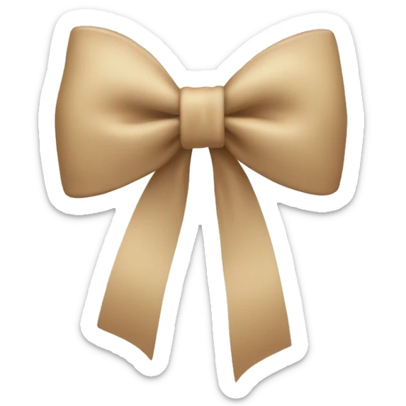 Beige bow sticker