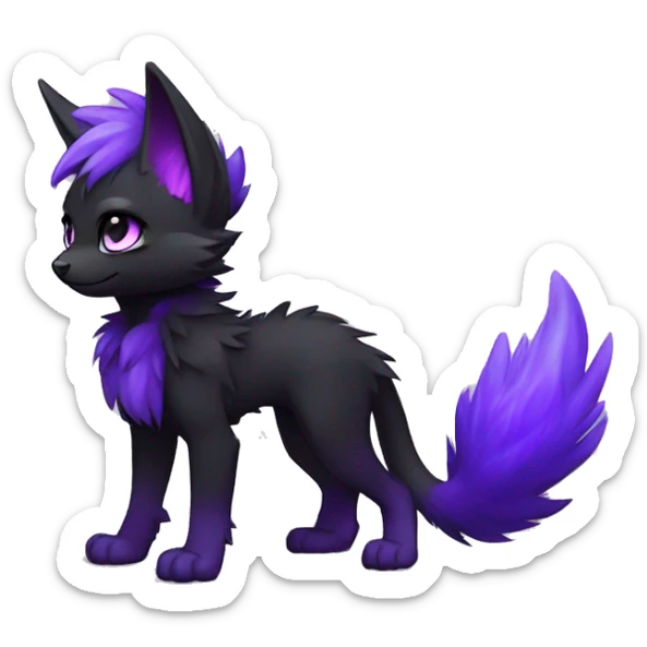 Anthro-Edgy-Cool-Black-Purple-Contrast-Colors-Fantasy-Fur-Sona-Chibi-Shiny-Fakémon-Hybrid full body sticker