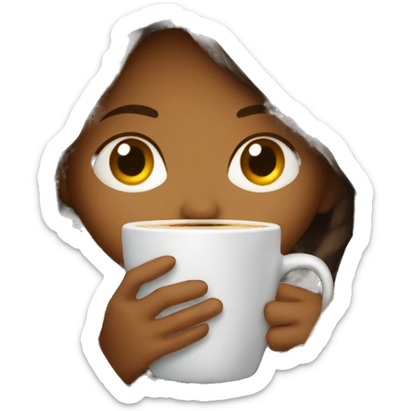 girl inside a blanket sipping coffee eyes closed sticker