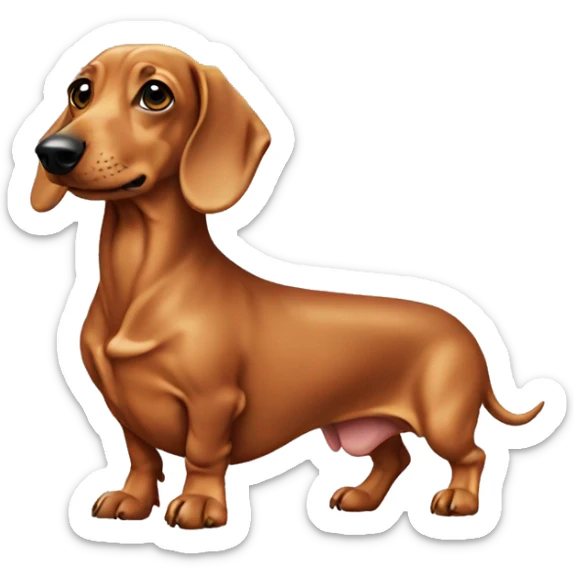 Dachshund making a shirt sticker