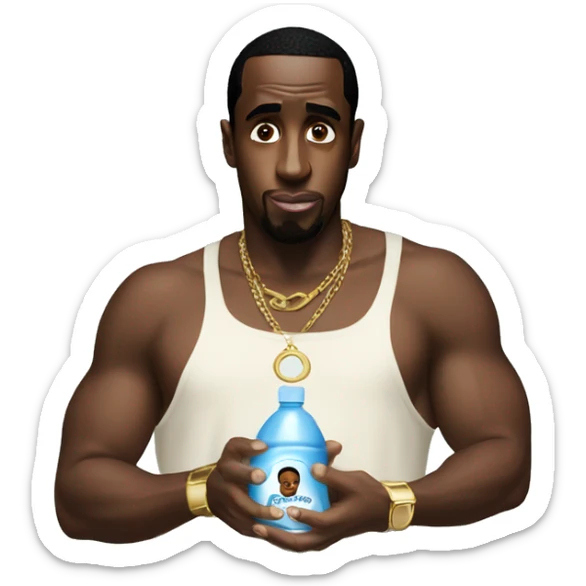 P diddy holding baby oil sticker