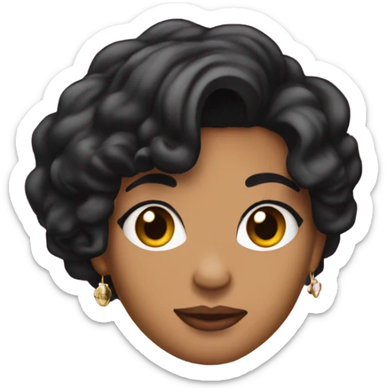 Tanned woman with black hair dressed in 1990s r&b hair, makeup, and attire  sticker