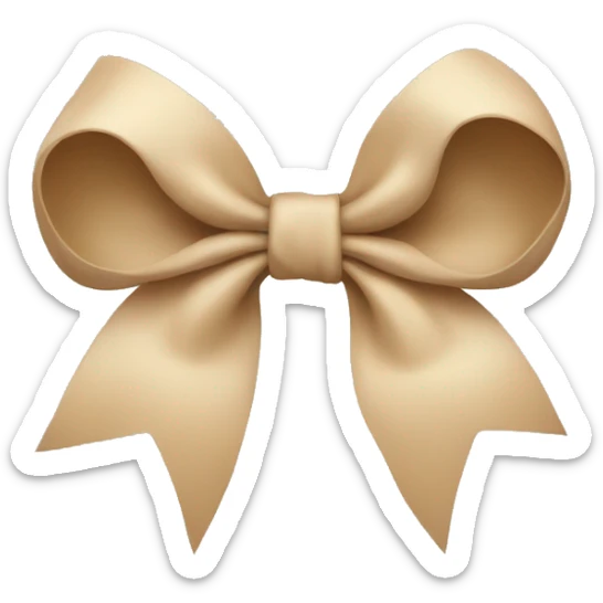 Beige bow sticker
