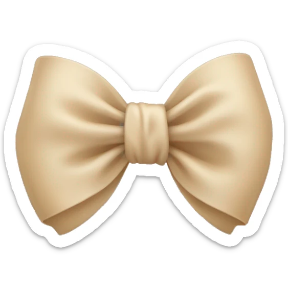 beige bow sticker