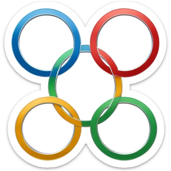 Logo delle olimpiadi, cinque cerchi posizionati tre sopra e due sotto senza sfondo sticker
