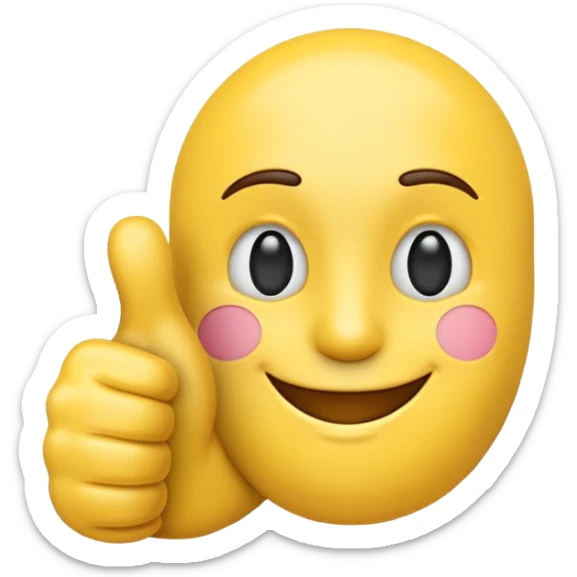 the emoji thumbs up's outline traced with an emoji thumbs up sticker