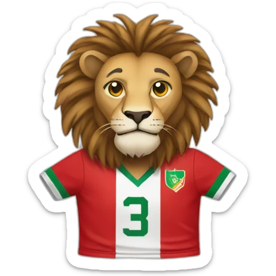 Lion qui porte une tenue marocaine de foot sticker