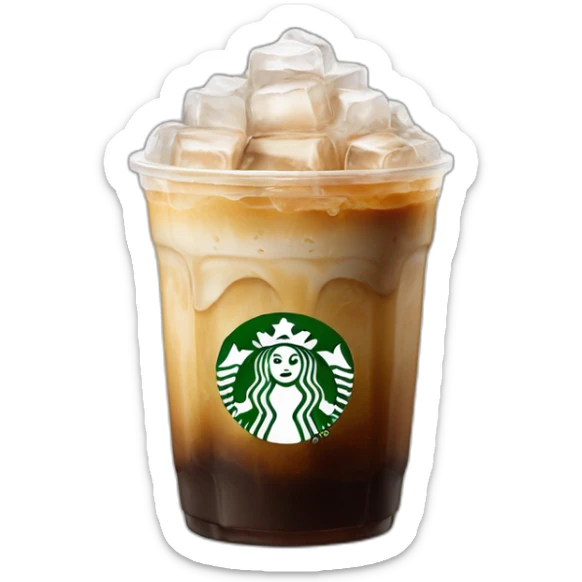 Starbuck ice coffee with ice cubes sticker