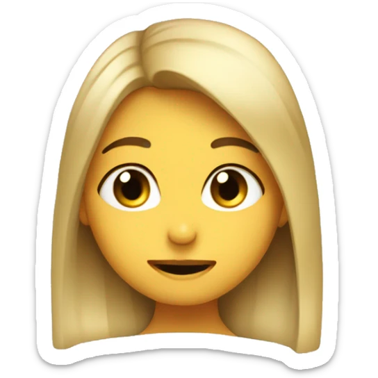 girl bitting her lips and putting her hair behind he ear in a shy way  sticker