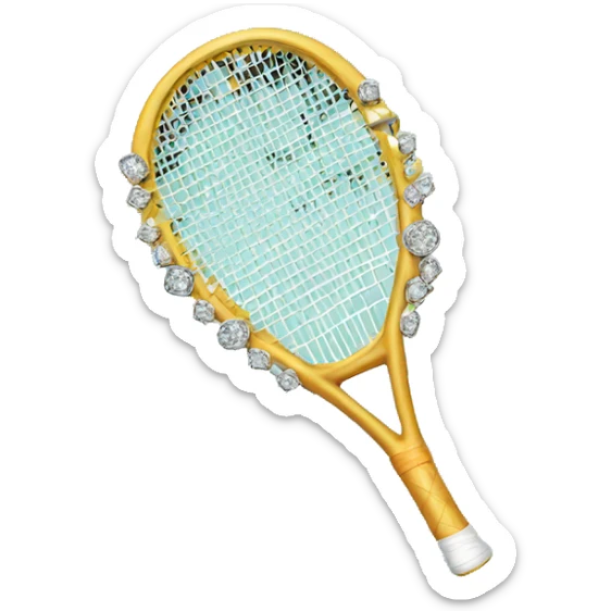 Tennis racquet with diamonds on the racquet so it looks elegant  sticker