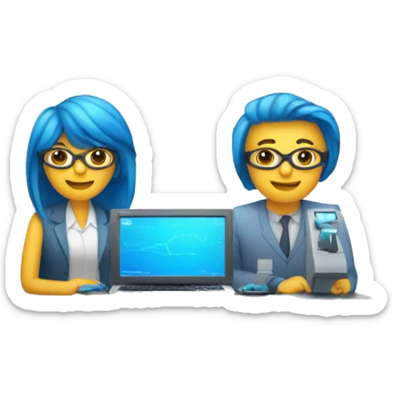 una empresa de tecnologia se llama perceptio y quiere una emoji de identidad, que sea azul, que se vea innovador, confiable, empatico sticker