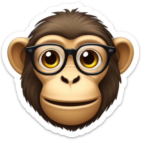 Monkey w glasses sticker