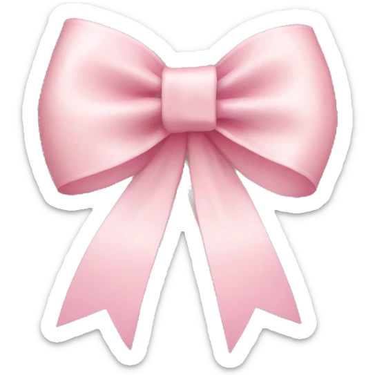 light pink ribbon bow sticker