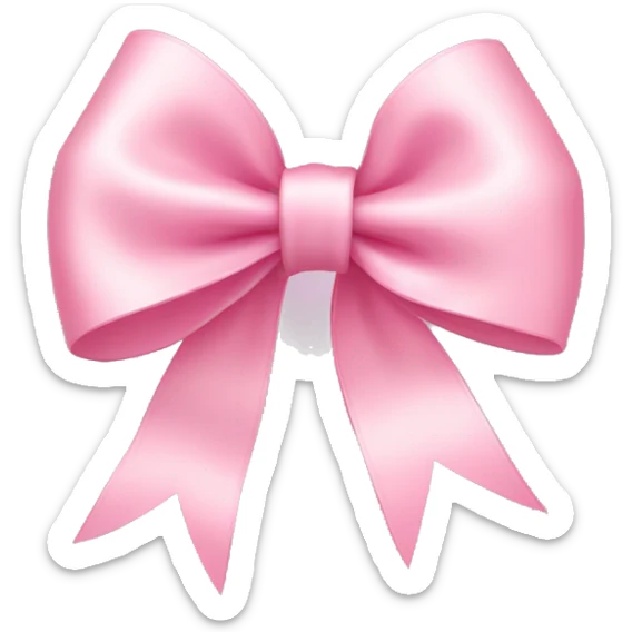 light pink ribbon bow sticker