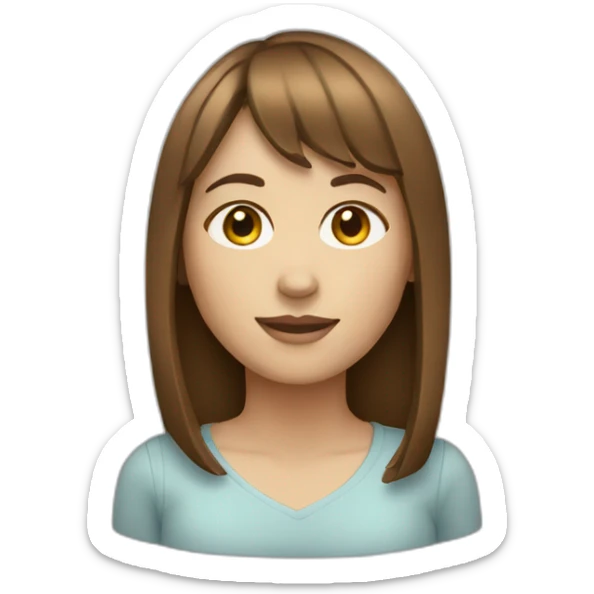 white-woman-with-brown-hair-and-bangs sticker