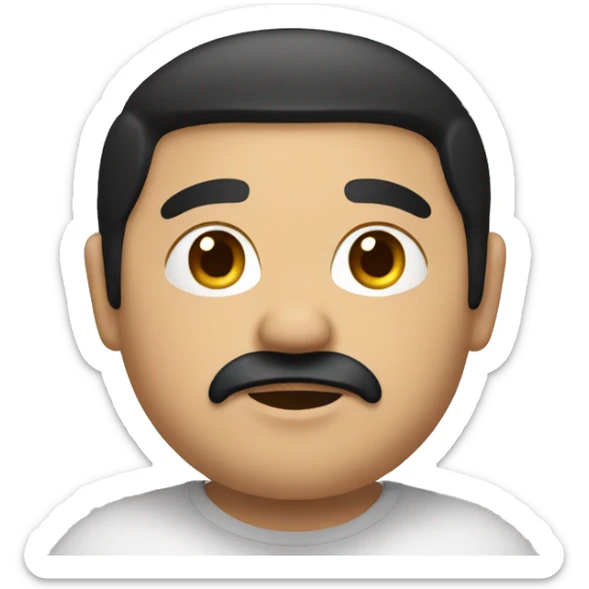 middle east chubby man with few facial hair and black hair sticker