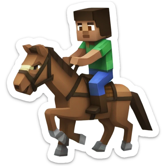 minecraft riding a horse sticker