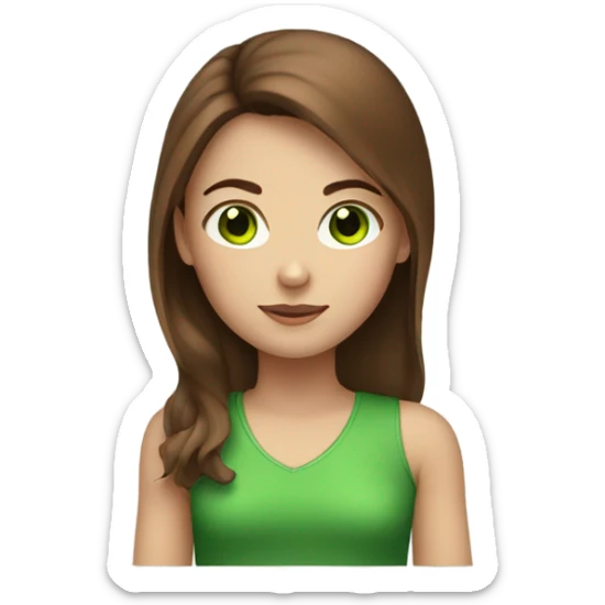 girl with green eyes and brown hair sticker