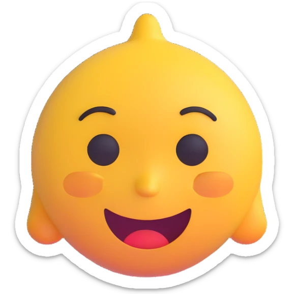 emoji pretending to be happy but actually sad, forced smile, teary eyes, subtle sadness sticker