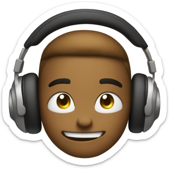 shaking up and down emoji 🙂‍↕️ with straight mouth with emoji  headphones on 🎧 sticker