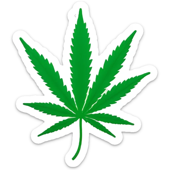 marijuana leaf sticker