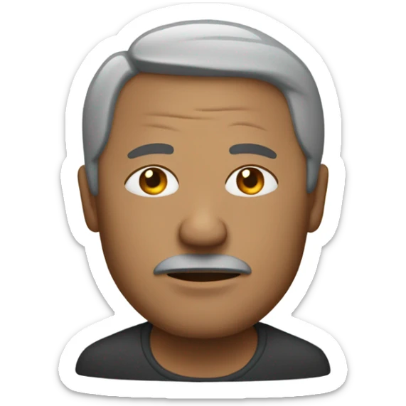 Middle aged man with his eyes closed sticker